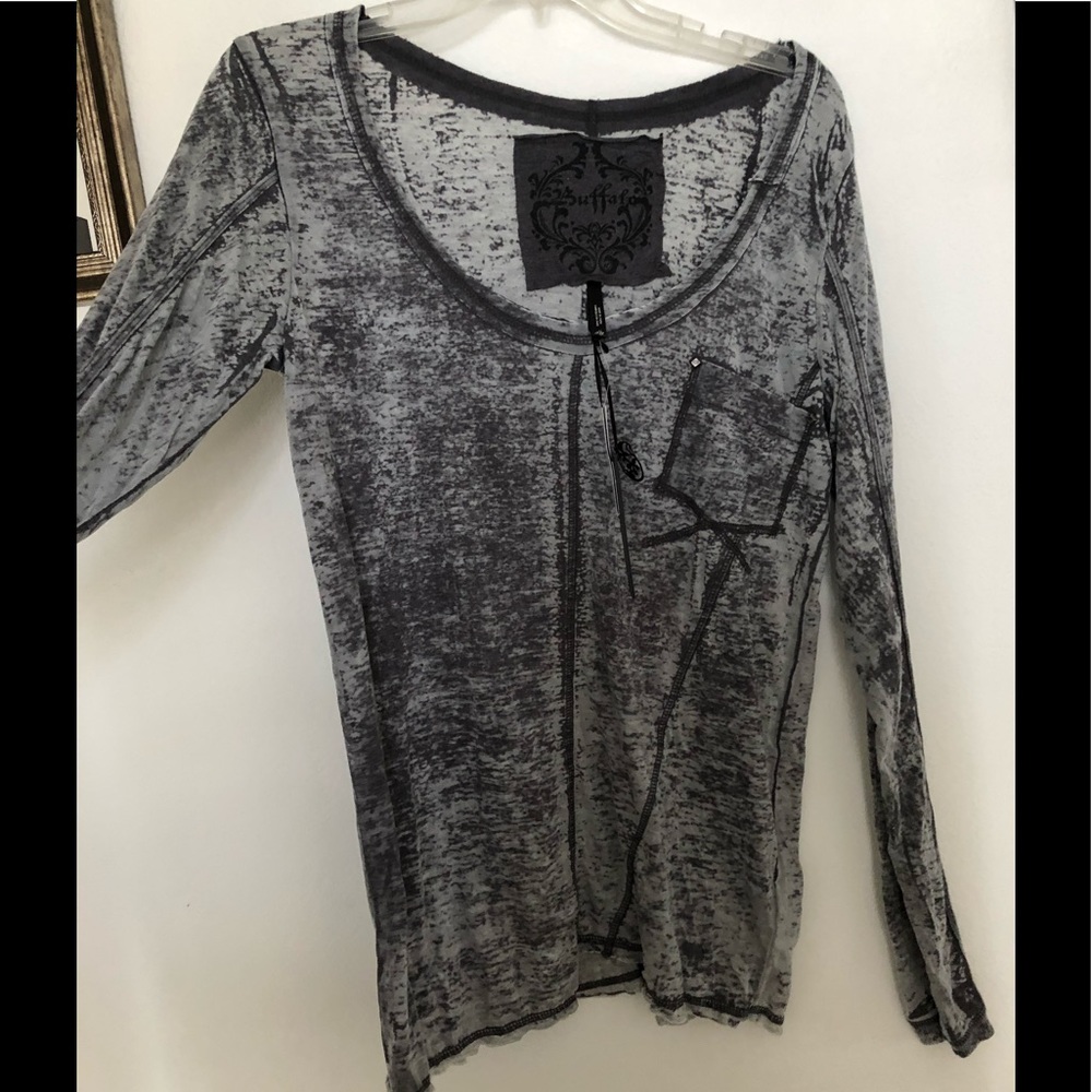 Buffalo David Bitton XL gray long sleeve top new